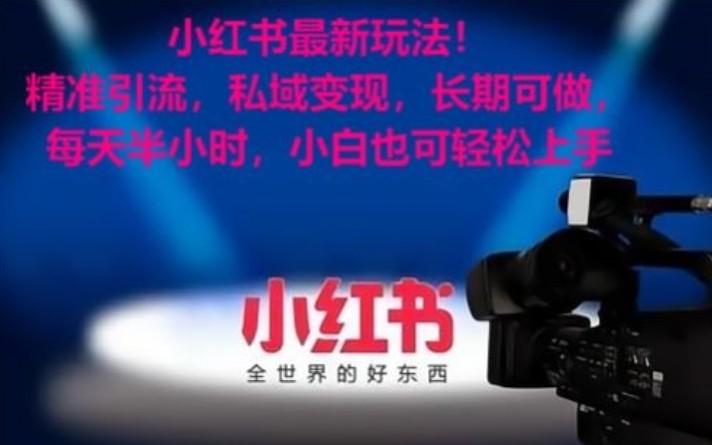 小红书最新玩法!精准引流,私域变现,长期可做,每天半小时,小白也可轻松上手-云创网