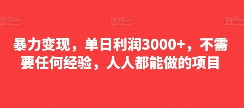 暴力变现,单日利润3000+,不需要任何经验,人人都能做的项目-云创网
