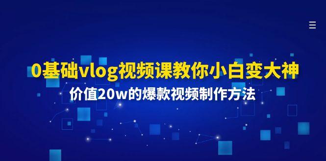 0基础vlog视频课教你小白变大神:价值20w的爆款视频制作方法-云创网