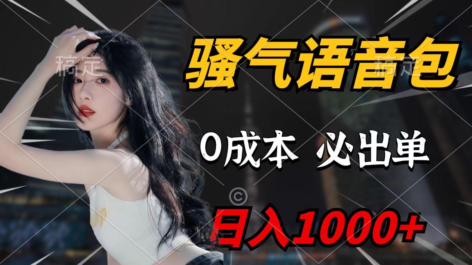 (9701期)骚气语音包,0成本一天1000+,闭着眼也能出单,详细教程!-云创网