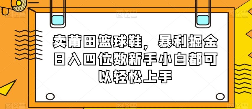 卖莆田篮球鞋,暴利掘金日入四位数新手小白都可以轻松上手【揭秘】-云创网
