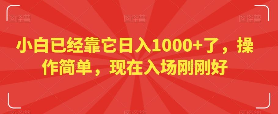 小白已经靠它日入1000+了,操作简单,现在入场刚刚好【揭秘】-云创网