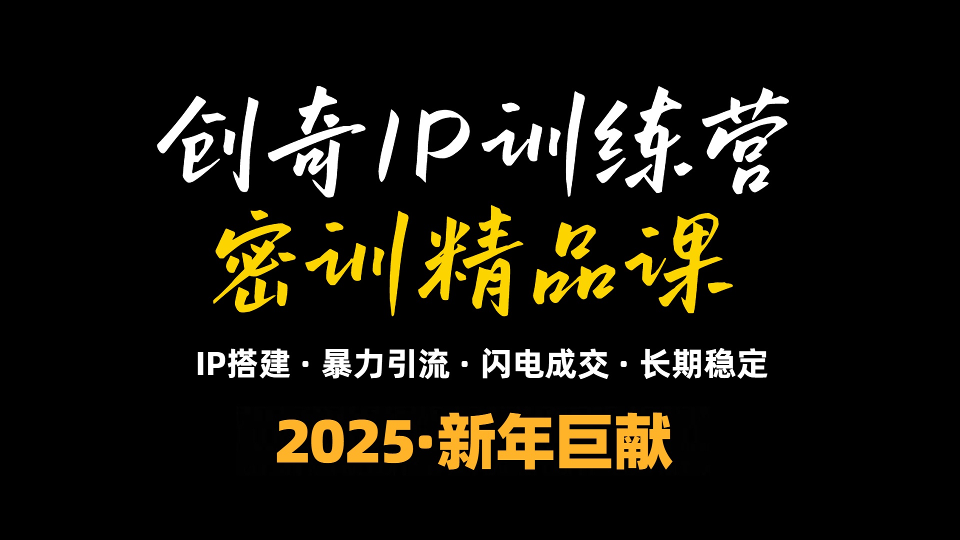 2025年“知识付费IP训练营”小白避坑年赚百万，暴力引流，闪电成交-云创网
