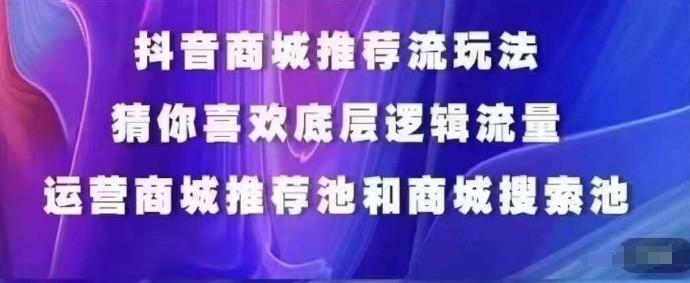 抖音商城运营课程,猜你喜欢入池商城搜索商城推荐人群标签覆盖-云创网