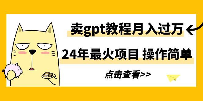 24年最火项目,卖gpt教程月入过万,操作简单-云创网