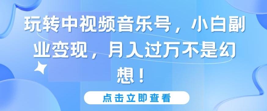 玩转中视频音乐号，小白副业变现，月入过万不是幻想【揭秘】-云创网