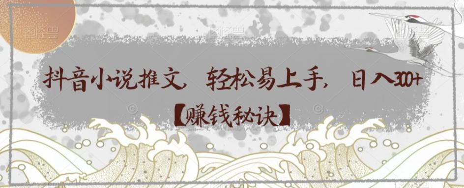 抖音小说推文,轻松易上手,日入300+【赚钱秘诀】-云创网