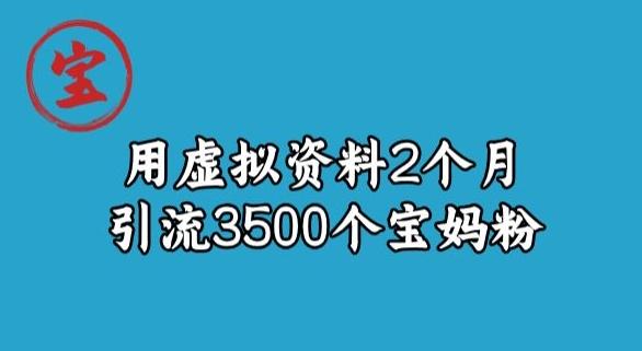 宝哥虚拟资料项目,2个月引流3500个宝妈粉-云创网