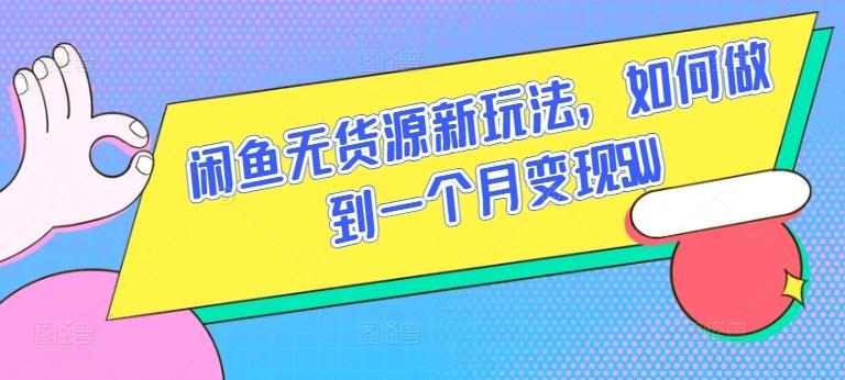 闲鱼无货源新玩法，如何做到一个月变现5W【揭秘】-云创网