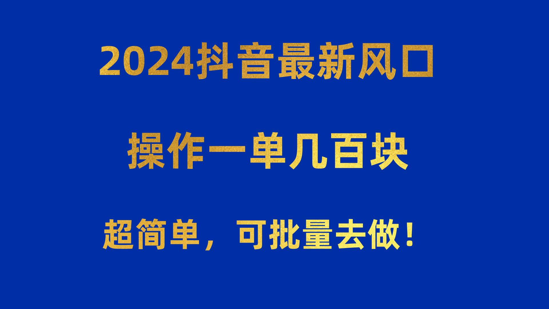 2024抖音最新风口!操作一单几百块!超简单,可批量去做!!!-云创网