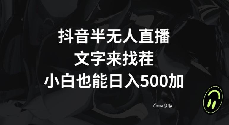 抖音半无人直播,文字来找茬小游戏,每天收益500+【揭秘】-云创网