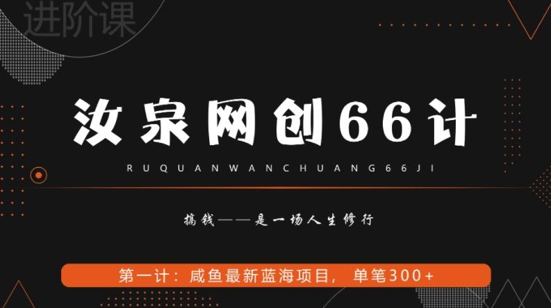 汝泉网创66计之第1计:闲鱼长期稳定项目,单笔变现300+-云创网