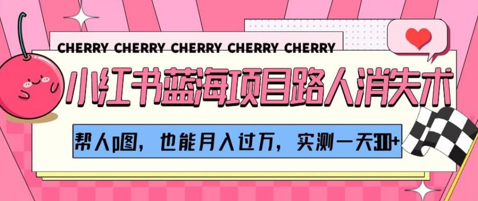 小红书蓝海项目路人消失术,帮人p图,也能月入过万,实测一天300+【揭秘】-云创网