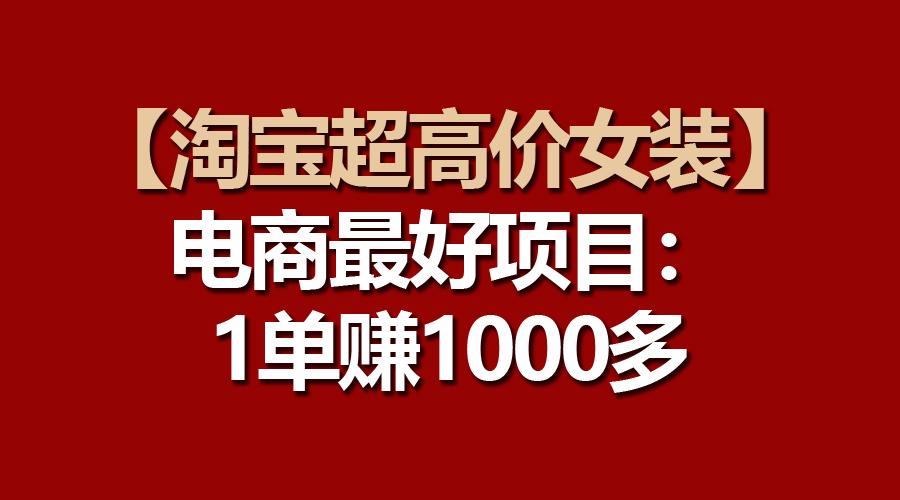 【淘宝超高价女装】电商最好项目:一单赚1000多-云创网