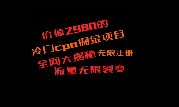价值2980的CPA掘金项目大揭秘，号称当天收益200+，不见收益包赔双倍-云创网