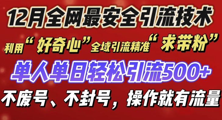 12 月份全网最安全引流创业粉技术来袭,不封号不废号,有操作就有流量【揭秘】-云创网