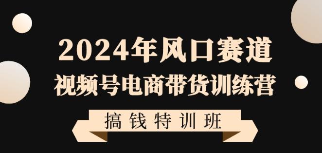 2024年风口赛道视频号电商带货训练营搞钱特训班，带领大家快速入局自媒体电商带货-云创网