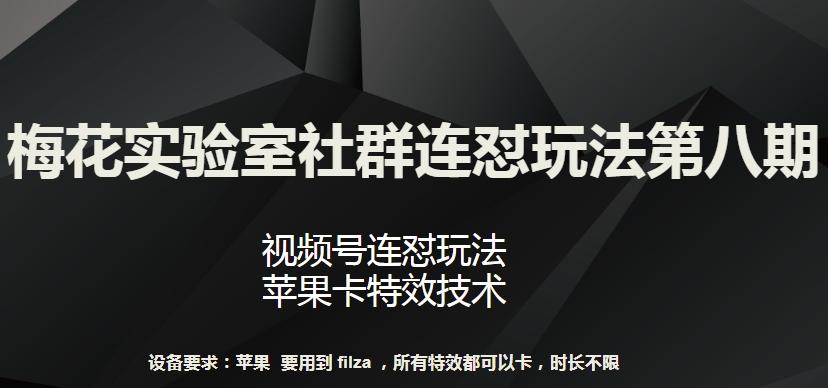 梅花实验室社群连怼玩法第八期,视频号连怼玩法 苹果卡特效技术【揭秘】-云创网