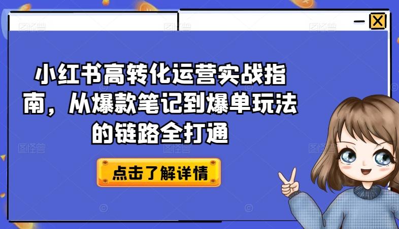 小红书高转化运营实战指南,从爆款笔记到爆单玩法的链路全打通-云创网