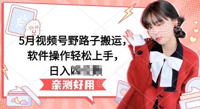 5月视频号野路子搬运，软件操作轻松上手，日入三位数【揭秘】-云创网