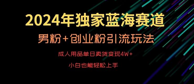 2024年独家蓝海赛道,成人用品单日卖货变现4W+,男粉+创业粉引流玩法,不愁搞不到流量【揭秘】-云创网