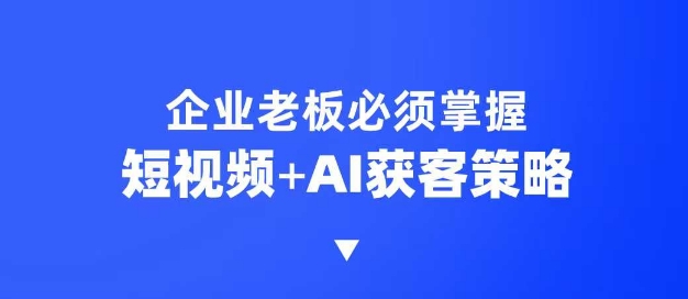企业短视频AI获客霸屏流量课,6步短视频+AI突围法,3大霸屏抢客策略-云创网