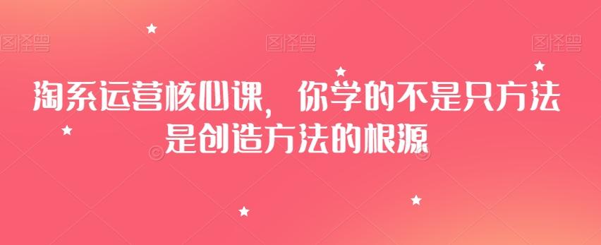 淘系运营核心课,你学的不是只方法是创造方法的根源-云创网
