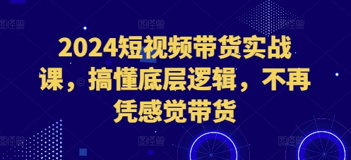 2024短视频带货实战课,搞懂底层逻辑,不再凭感觉带货-云创网