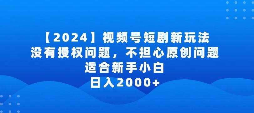 2024视频号短剧玩法,没有授权问题,不担心原创问题,适合新手小白,日入2000+【揭秘】-云创网