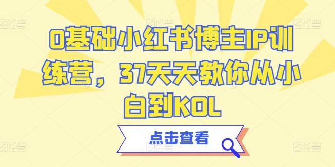 0基础小红书博主IP训练营,37天天教你从小白到KOL-云创网