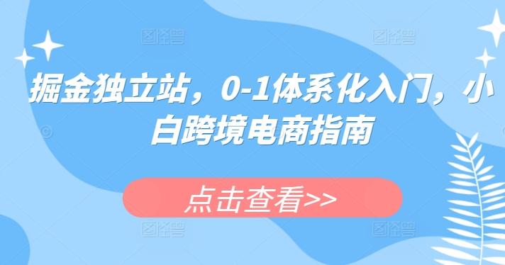 掘金独立站,0-1体系化入门,小白跨境电商指南-云创网