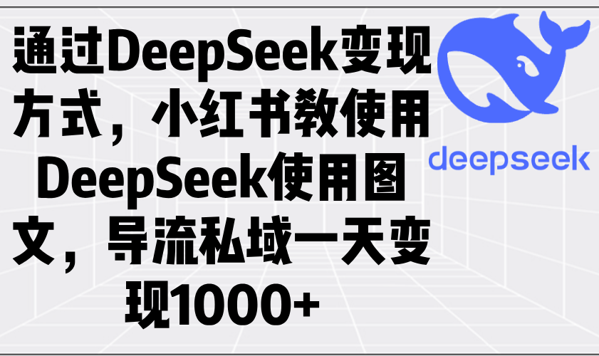 通过DeepSeek变现方式,小红书教使用DeepSeek图文,导流私域一天变现1000+-云创网