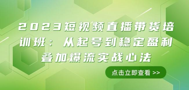 2023短视频直播带货培训班:从起号到稳定盈利叠加爆流实战心法(11节课)-云创网