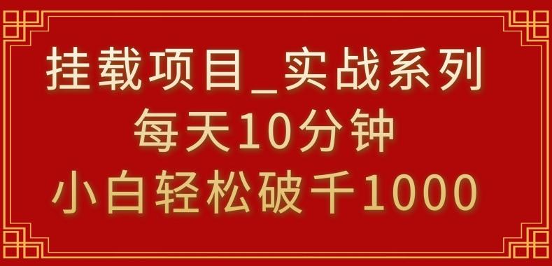 挂载项目，小白轻松破1000，每天10分钟，实战系列保姆级教程【揭秘】-云创网